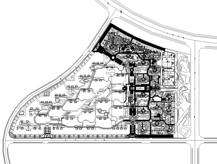 新古典主义风格的住宅资料下载-[宁夏]新古典主义风住宅景观扩初全套施工图