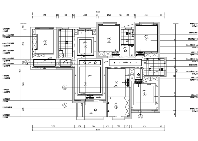 装修施工竣工总结资料下载-[湖北]现代美式乱混三室两厅2卫装修施工图