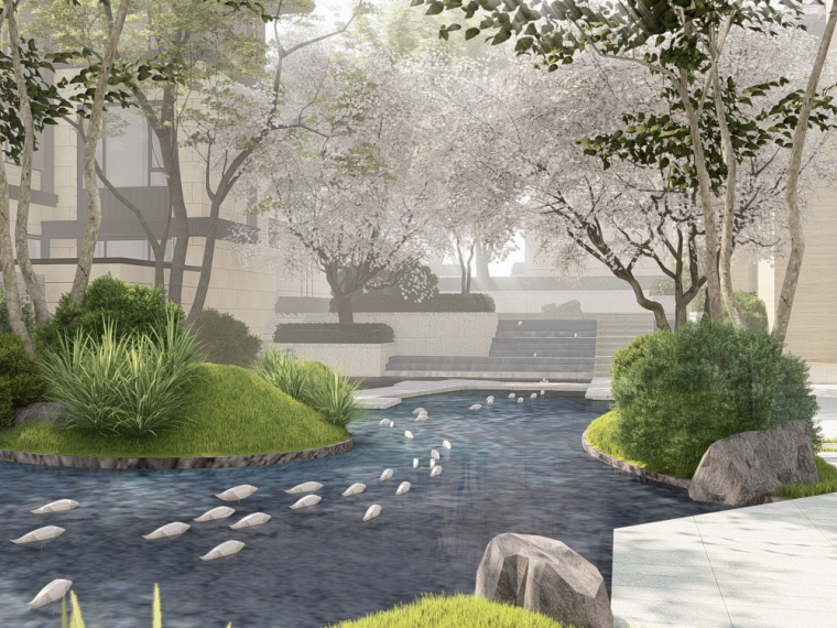 景观设计2021资料下载-新东方风格+雅奢人居住宅景观设计方案2019