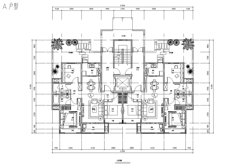 48平公寓户型图资料下载-[浙江]平地别墅小区公寓平面户型图2020