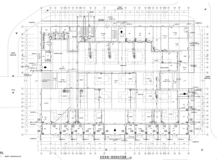 一层商铺酒店建筑给排水图资料下载-农贸市场及地下一层给排水施工图2021