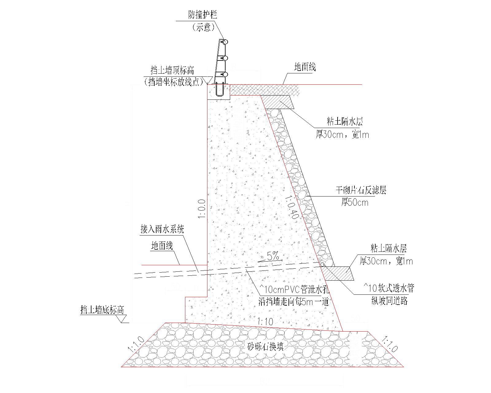 10米高挡土墙施工图图片