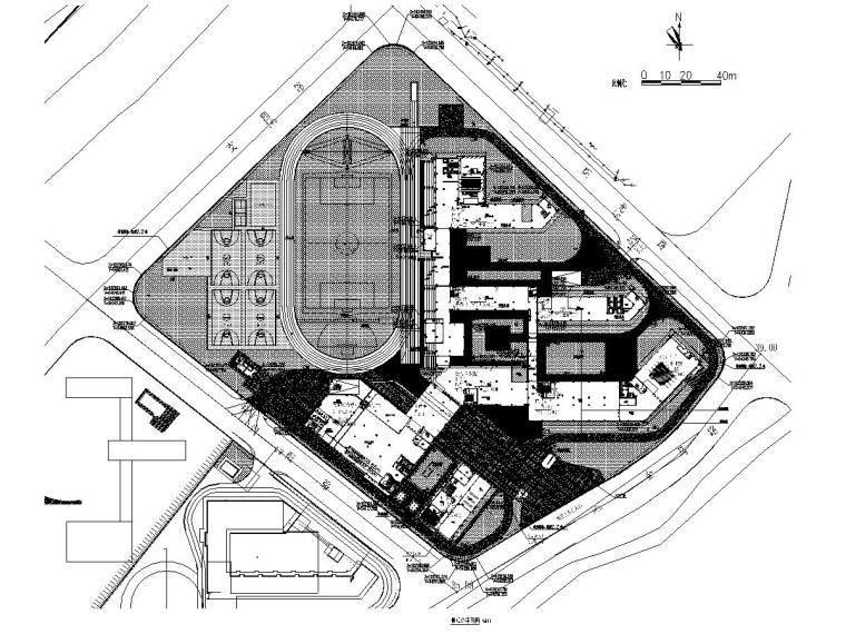 酒店室外景观CAD资料下载-某中学室外景观施工图2021年(CAD+PDF)