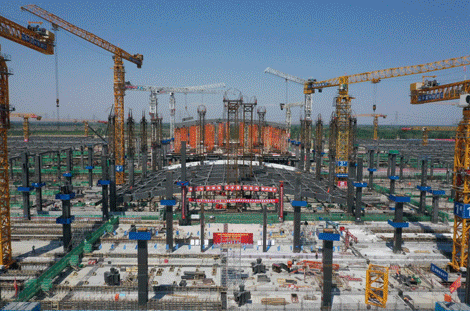 全亚洲最大高铁站—雄安站钢结构建设过程_34
