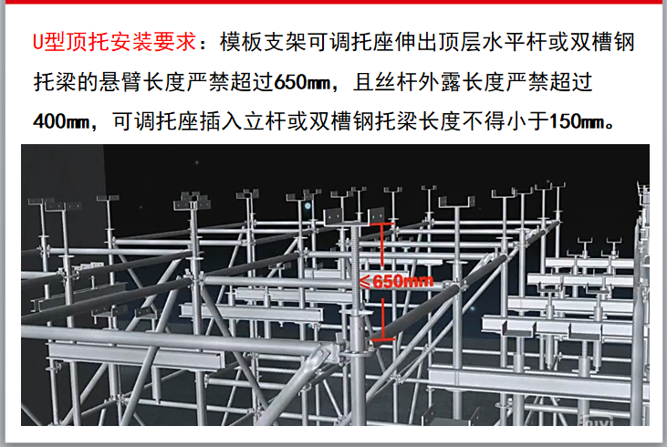 支模架顶托规范图片