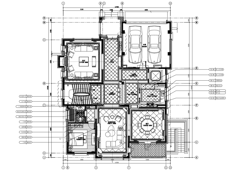 室内吊顶装修方法资料下载-[北京]庄园别墅C82户型室内装修施工图设计