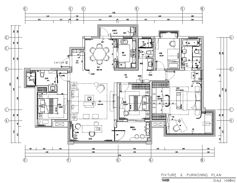 200平米大平层施工图纸资料下载-[湖南]大平层新中式豪宅全套施工图+效果图