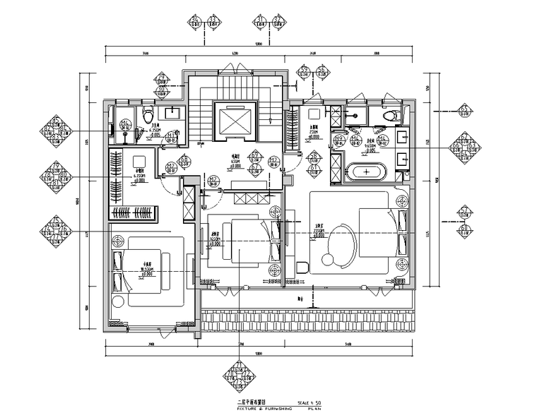 [安徽]现代风合院别墅样板房施工图+物料书_3