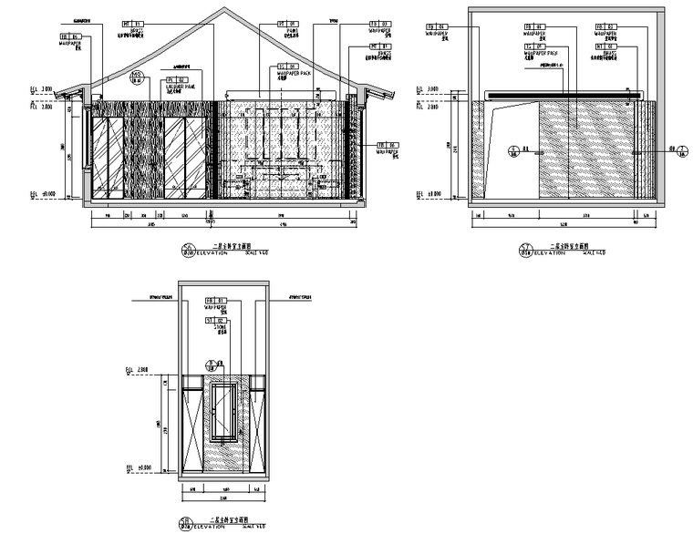 [安徽]现代风合院别墅样板房施工图+物料书_6