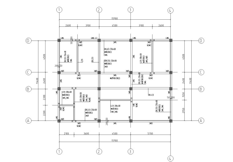 2层框架结构基础资料下载-2层框架结构卫生室结构施工图