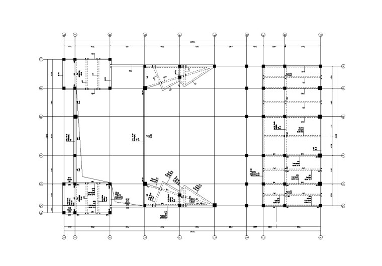 3层综合楼框架结构施工图资料下载-3层框架结构会堂结构施工图
