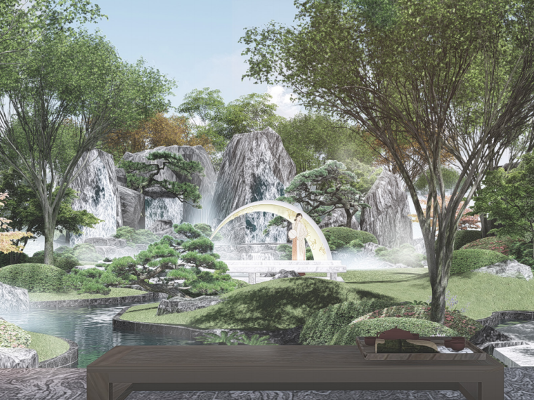 新中式广场设计方案资料下载-东方现代自然新中式大区景观设计方案