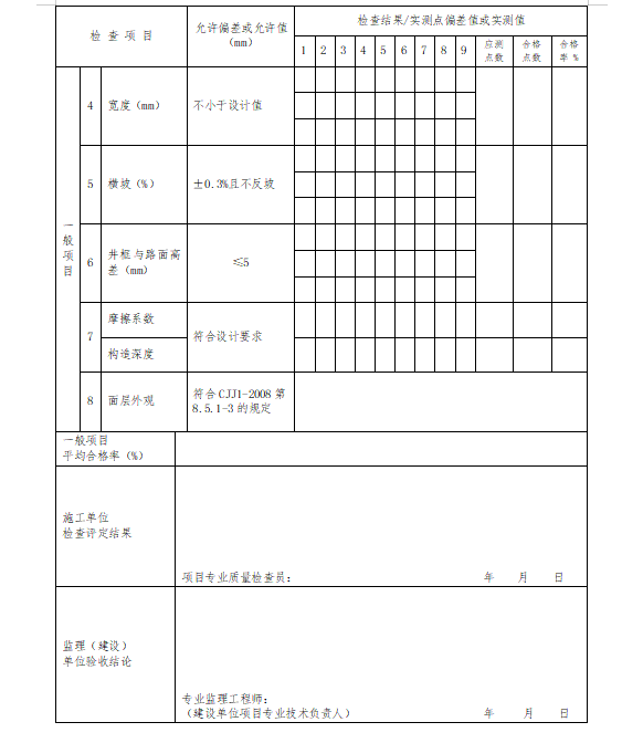 结构层厚度记录表格资料下载-热拌沥青混合料面层施工检验批质量检验记录