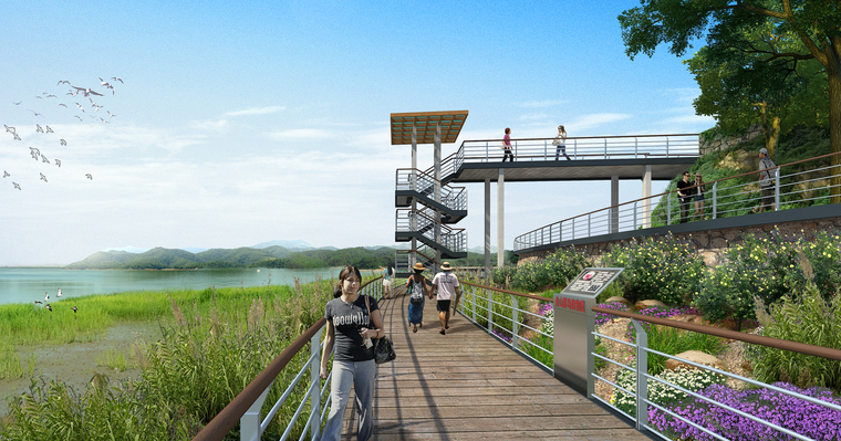 滨水景观带效果图psd源文件