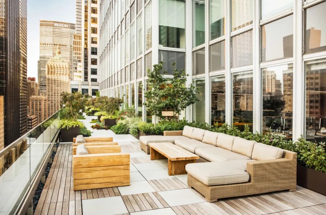 下面这个是一个办公楼的屋顶花园