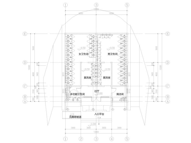 卫生间沉箱陶粒回填施工图资料下载-公共卫生间给排水施工图