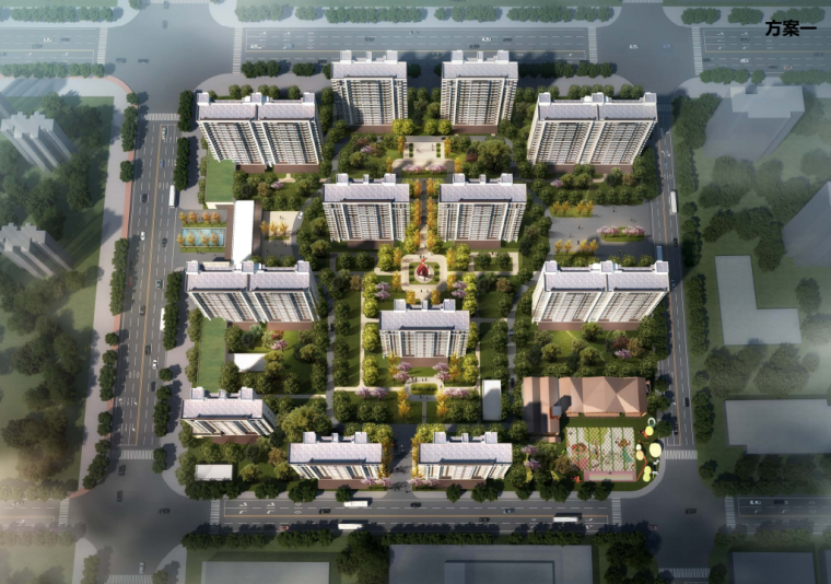 2021高层住宅投标方案资料下载-[天津]现代社区共建高层住宅规划投标方案