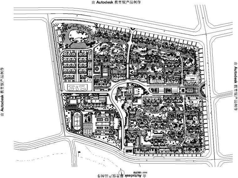 建筑模型户外景观资料下载-职业学校户外景观设计施工图2020年