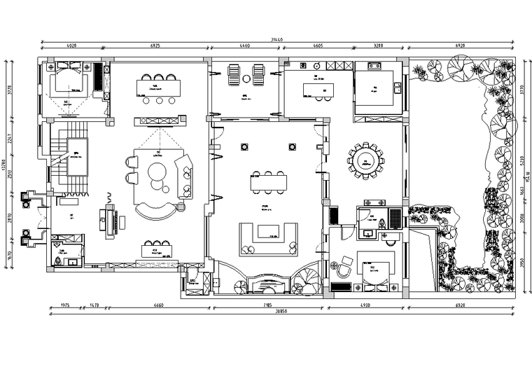 现代低层建筑施工图资料下载-[浙江]现代轻奢风二层别墅装修施工图设计