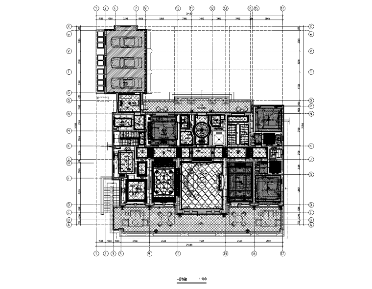 装饰户型布局图资料下载-[北京]新古典主义四层别墅装修施工图设计