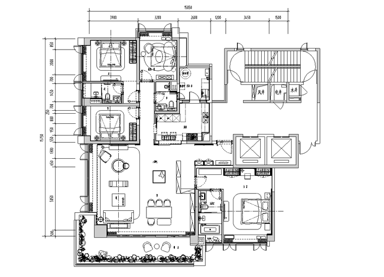 现代风样板房装修施工图资料下载-[广东]现代风样板房施工图+水电图+物料书