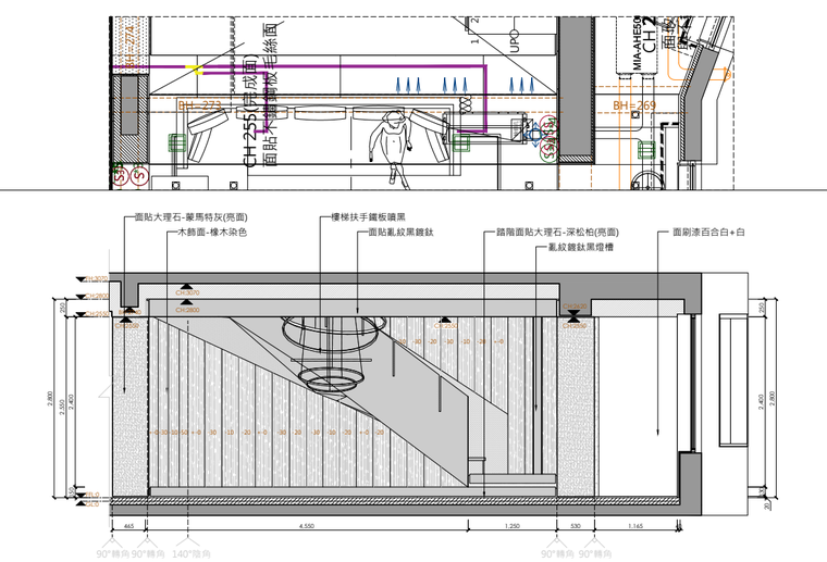 沈阳现代奢华复式豪宅装修施工图 cad pdf