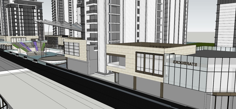 现代风格商业+高层住宅建筑SU模型 (2).png