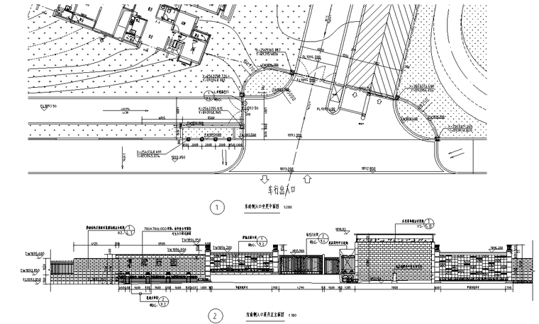 铁艺镂空景墙详图资料下载-学校入口景墙、铁艺门节点详图设计