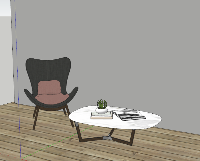室外创意椅子设计su资料下载-现代风椅子SU模型设计