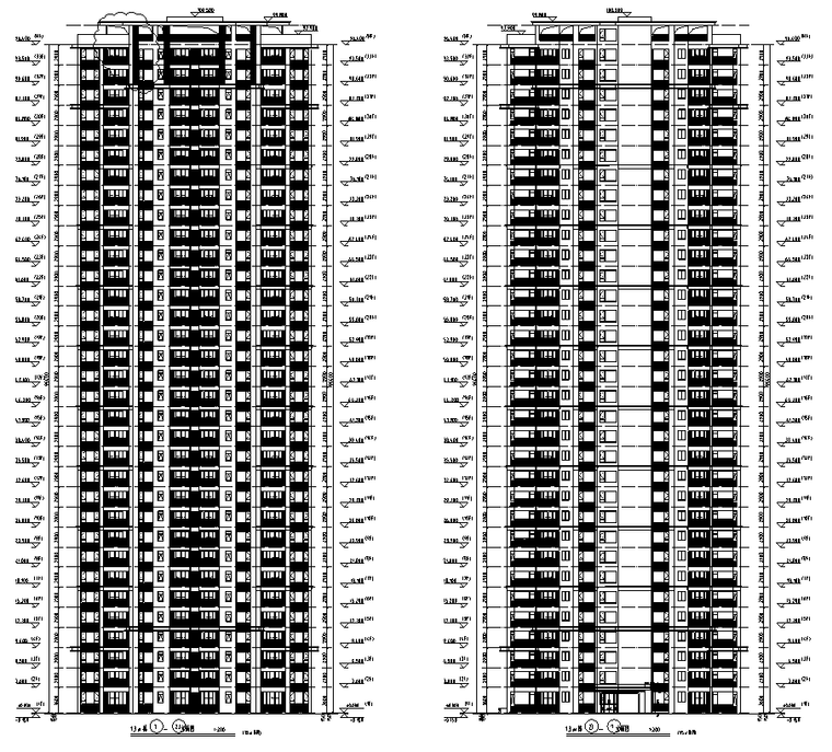 [广东]河源1梯4户高层住宅户型图设计2019