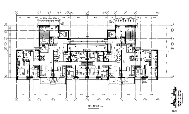 2梯4户高层cad资料下载-[山东]雅乐居1梯4户高层住宅户型图设计2020