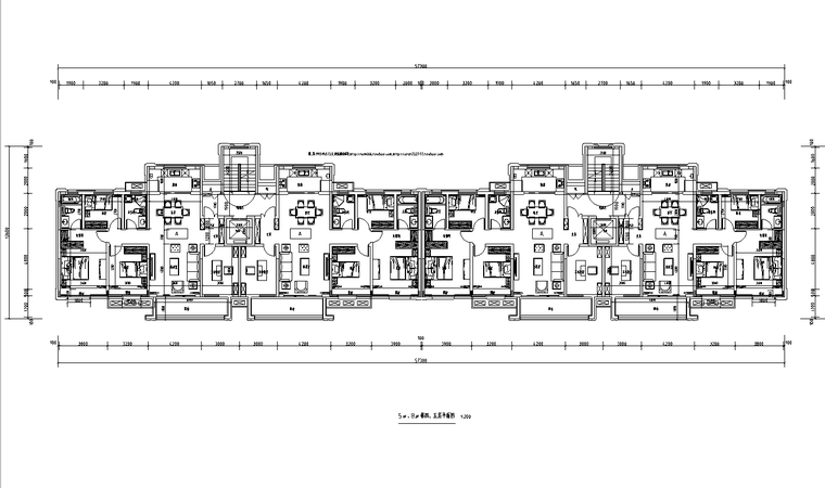 1平方建筑各种材料用量资料下载-[河北]144平方1梯2户住宅户型图设计2020