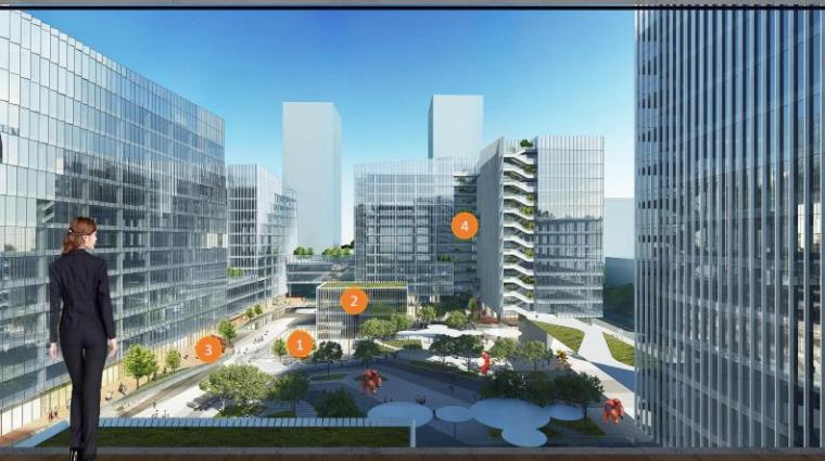 高层产业园cad资料下载-[广东]高层庭院式办公产业园设计文本2020