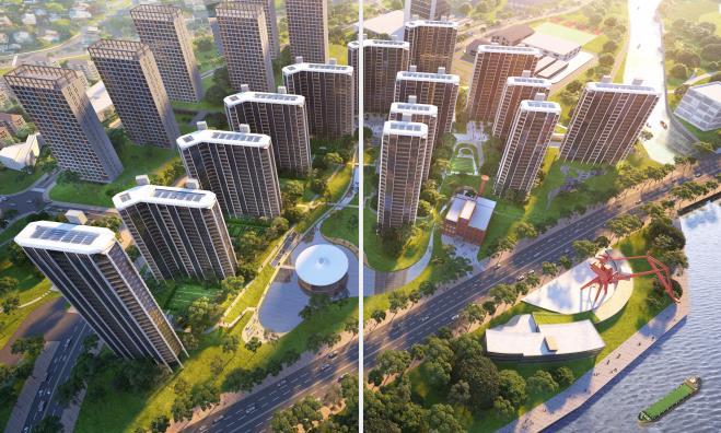 高层办公居住资料下载-[上海]高层住宅+办公居住区规划文本PDF