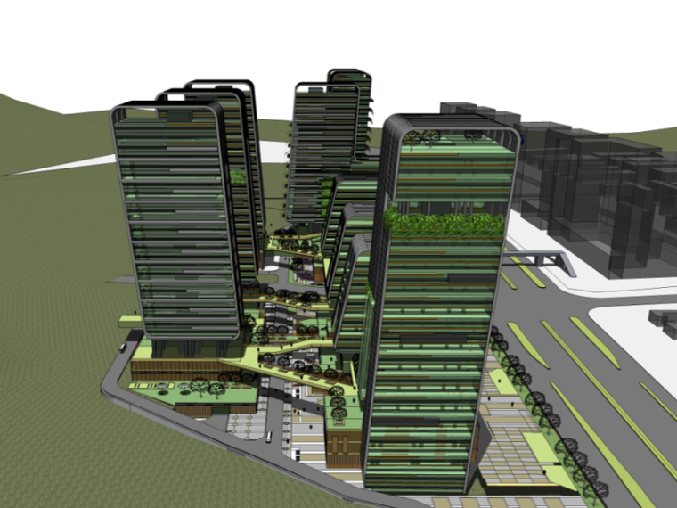 无锡总部产业园区资料下载-现代绿色+人文新兴产业园总部园区概念方案
