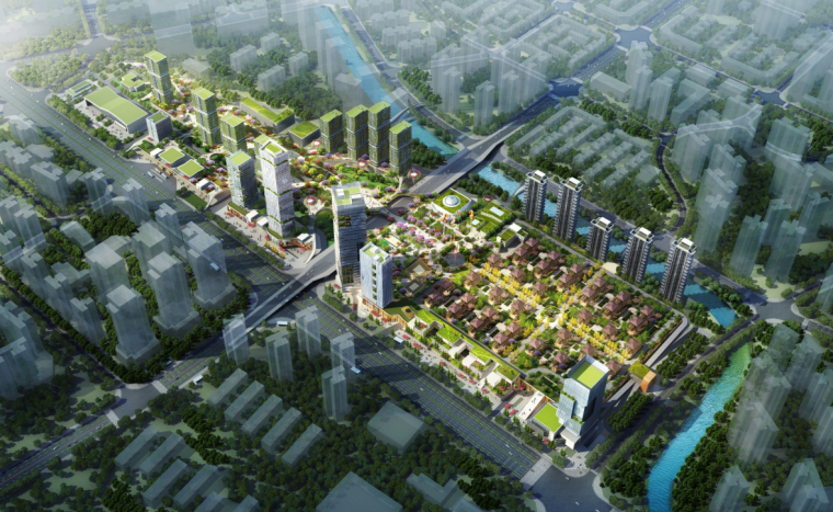 tod城市设计su资料下载-TOD一体化空中公园-综合枢纽城市设计2020