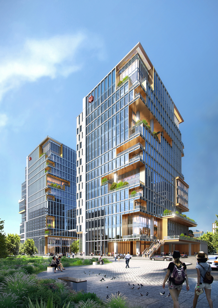 绿色景观与办公塔楼有机结合, by aedas.jpg