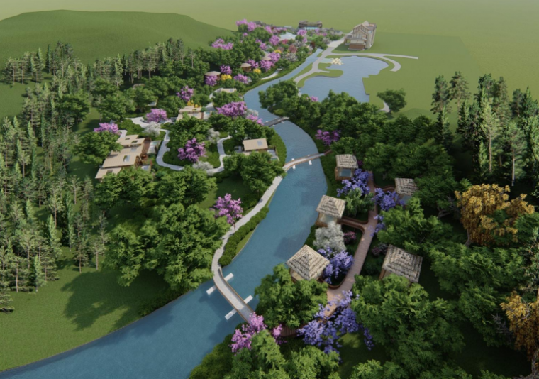 拓展乐园规划设计资料下载-森林山地型+乐园主题温泉度假区规划设计
