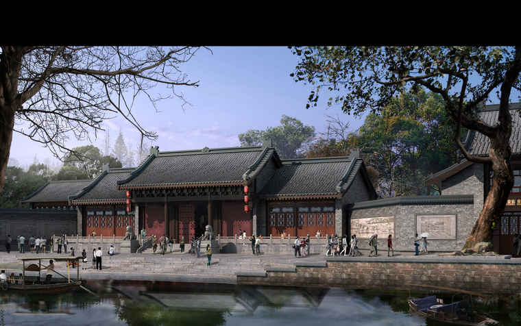 6套特色古城古街景观效果图psd源文件