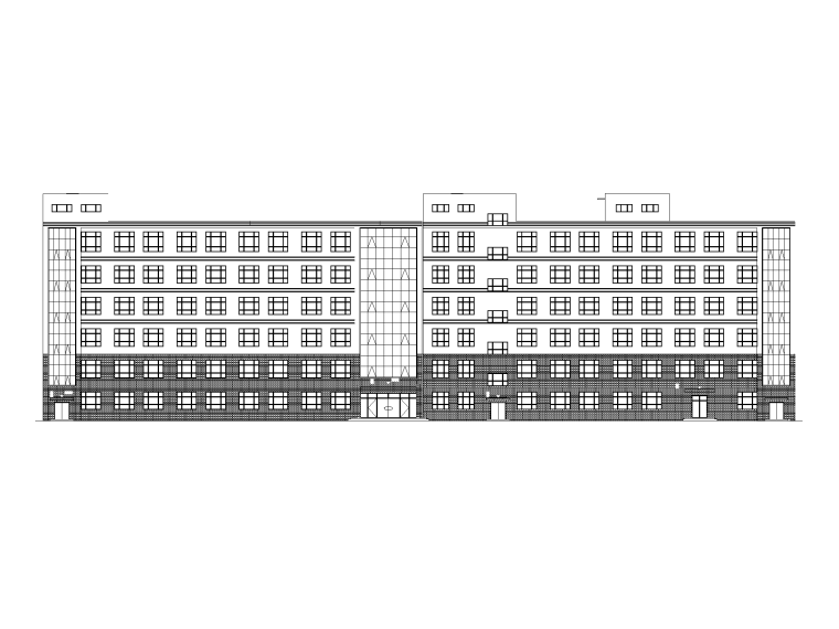 框架护栏cad图纸资料下载-[北京]六层框架结构办公楼CAD图纸