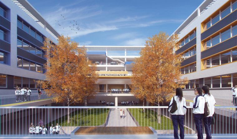 00 学校主入口广场人视图.png