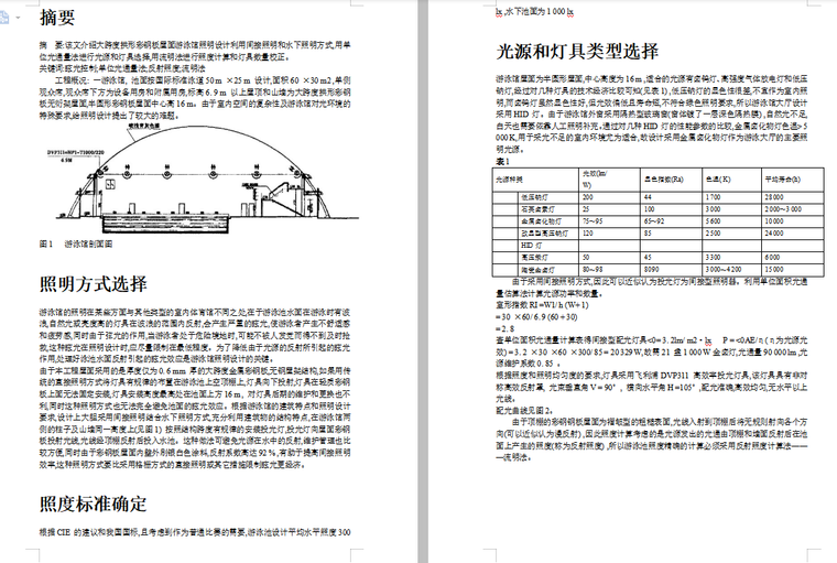 楼宇照明施工组织设计资料下载-游泳馆照明施工组织设计