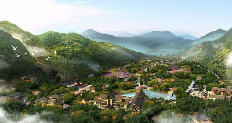 贵州绥阳生态旅游资料下载-[贵州]生态旅游休闲养生温泉度假区规划设计
