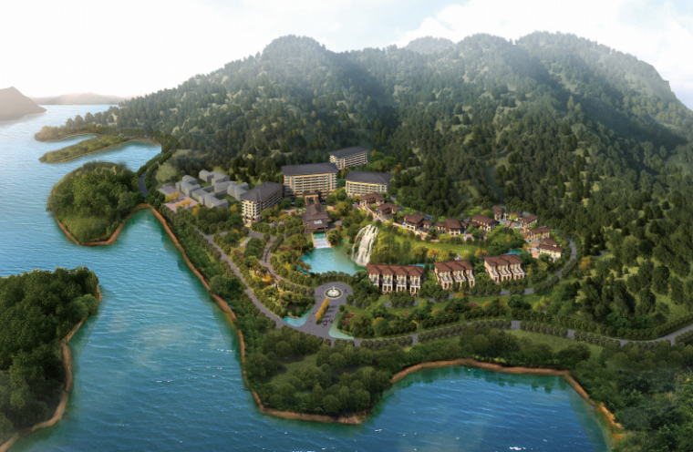现代温泉养生 生态观光度假区规划设计-旅游度假村景观-筑龙园林景观