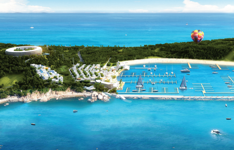 概念规划CAD图纸资料下载-[广东]滨海国际游艇度假小镇概念规划CAD+SU