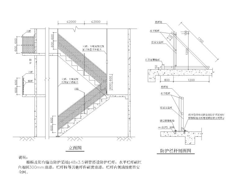 中建三局项目临建标准化资料下载-中建三局卸料平台 临边防护标准图集CAD