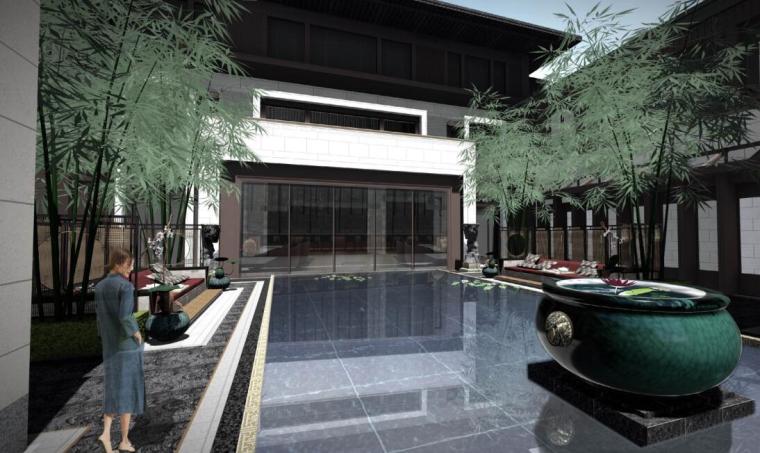 新中式建筑方案设计资料下载-[江苏]新中式风格院子景观方案设计