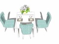 10个地中海风格餐桌椅室内SU模型