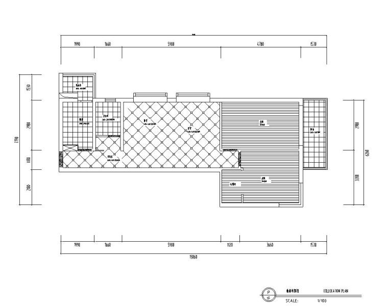 地中海风格装修设计案例资料下载-欧式地中海风格两室两厅住宅装修施工图设计