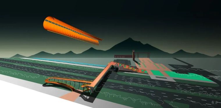坡道天桥施工图资料下载-东莞长安镇实验小学天桥：在地与飞翔